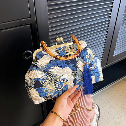 Luxury Evening Clutch Bag For Women Bride Wedding Clutch Purse Chain Shoulder Bags Small Party Handbag Rattan Handle Handle Tote