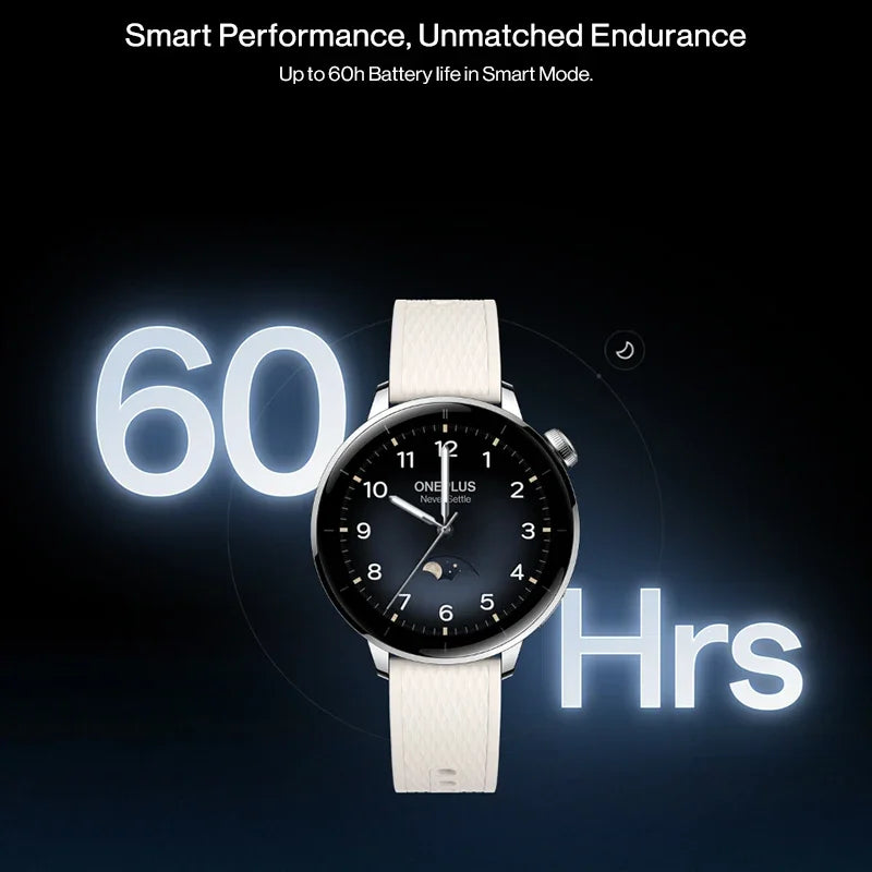 Global Version OnePlus Watch 3 43mm Smart Watch 1.32inches AMOLED Up to 60h Battery Life Wear OS by Google GPS NFC