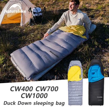 Naturehike Camping Sleeping Bag CW400 CW700 CW1000 Duck Down Sleeping Bags Ultralight Outdoor Hiking Waterproof Sleeping Bags