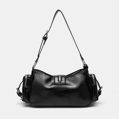 Women's Y2k Punk Vintage Shoulder Purse PU Leather Gothic Rivet Handbag Waist Bag Luxury Black Cross Body Bags with Spikes