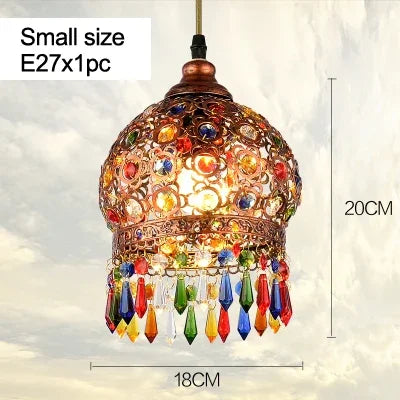 design lamp pendant lighting crystal Bohemia Retro droplight Iron handmade pendant lights for restaurants hanging lights bedroom