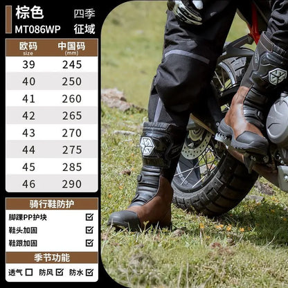 Scoyco MT086 Motorcycle Professional Riding Boots Leather Boots Casual Comfortable Slip-On Ankle Botas Non-slip Waterproof Boots