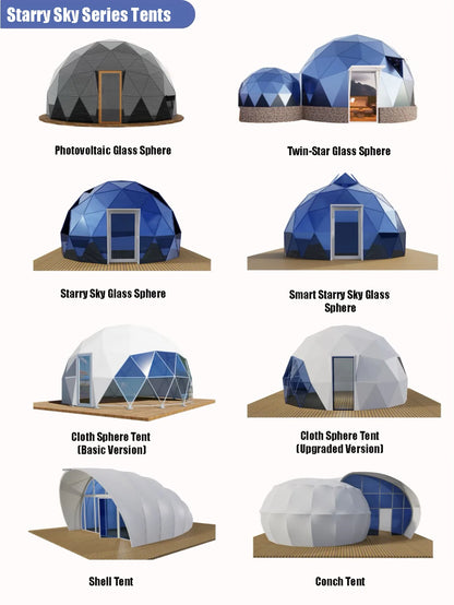 Outdoor Semi-Dome Igloo Camping Tent - Geodesic Dome Glass Sphere Tent Bubble House