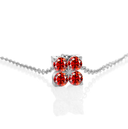 Classic Four Leaf 925 Sterling Silver 0.4CT D Color Moissanite Silver Necklace Chain For Women Fine Jewelry Gift Birthday Party