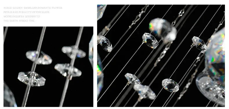 Modern Led Crystal Chandelier For Living Dining Room Luxury Kitchen Indoor Lighting Creative Home Decor Lamp K9 Cristal Lustre