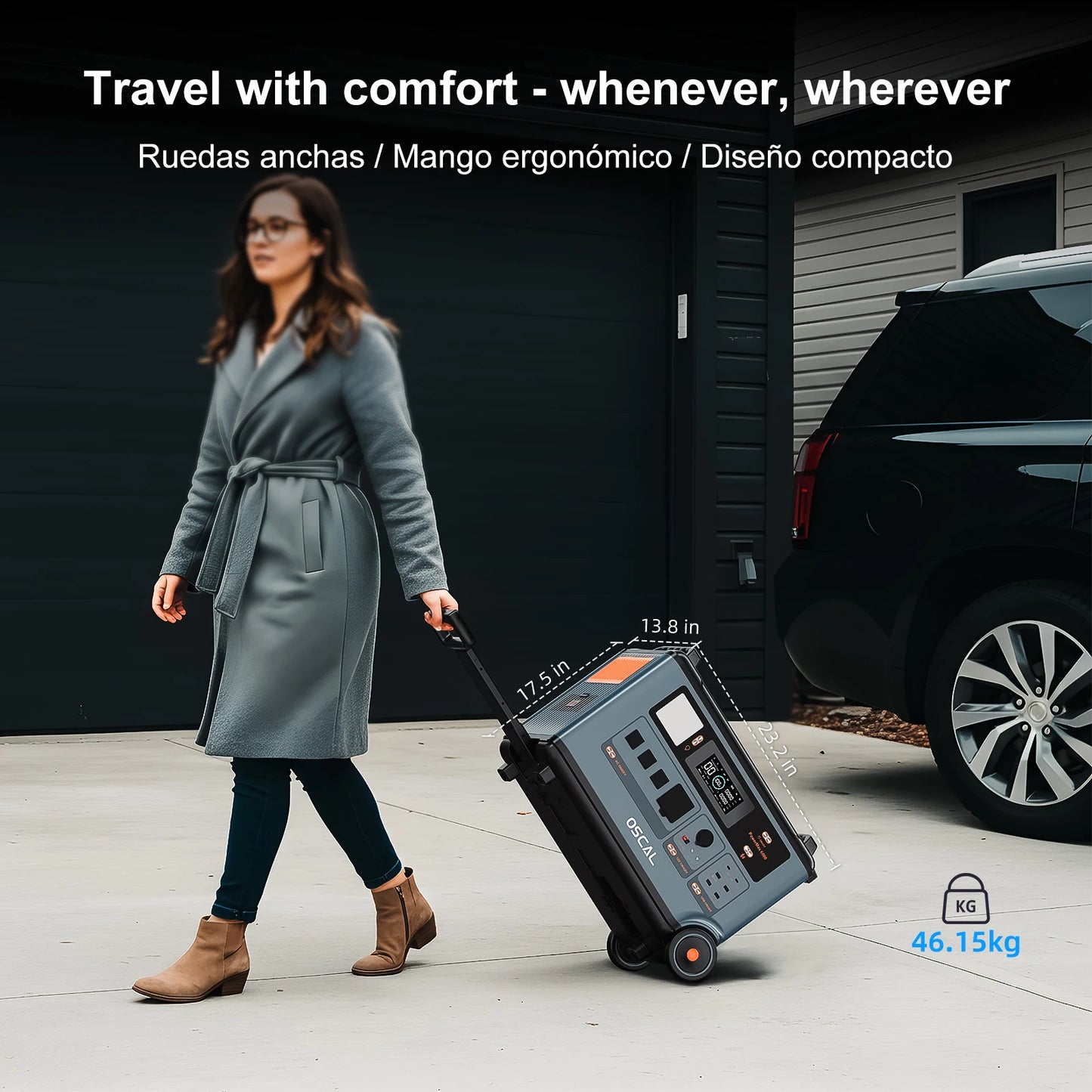 OSCAL PowerMax6000 Solar Generator (Compatible with Battery Packs/Solar Panels) 120V/240V Portable Power Station 6000W AC Output (9000W Peak), 2200W AC Charging, 2400W Solar Charging, App Control, Ideal for Home Emergencies a