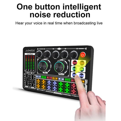 Professional Live Sound Card Podcast Equipment Bundle,with Microphone Set Device,Music/Recording Live Streaming For DJ Disco