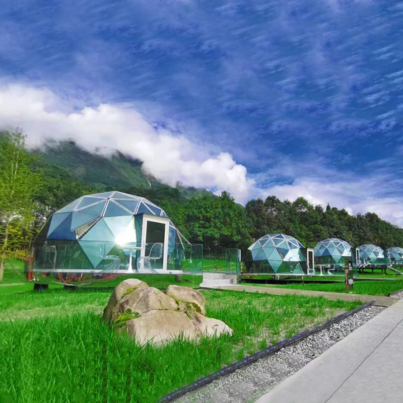 Outdoor Semi-Dome Igloo Camping Tent - Geodesic Dome Glass Sphere Tent Bubble House