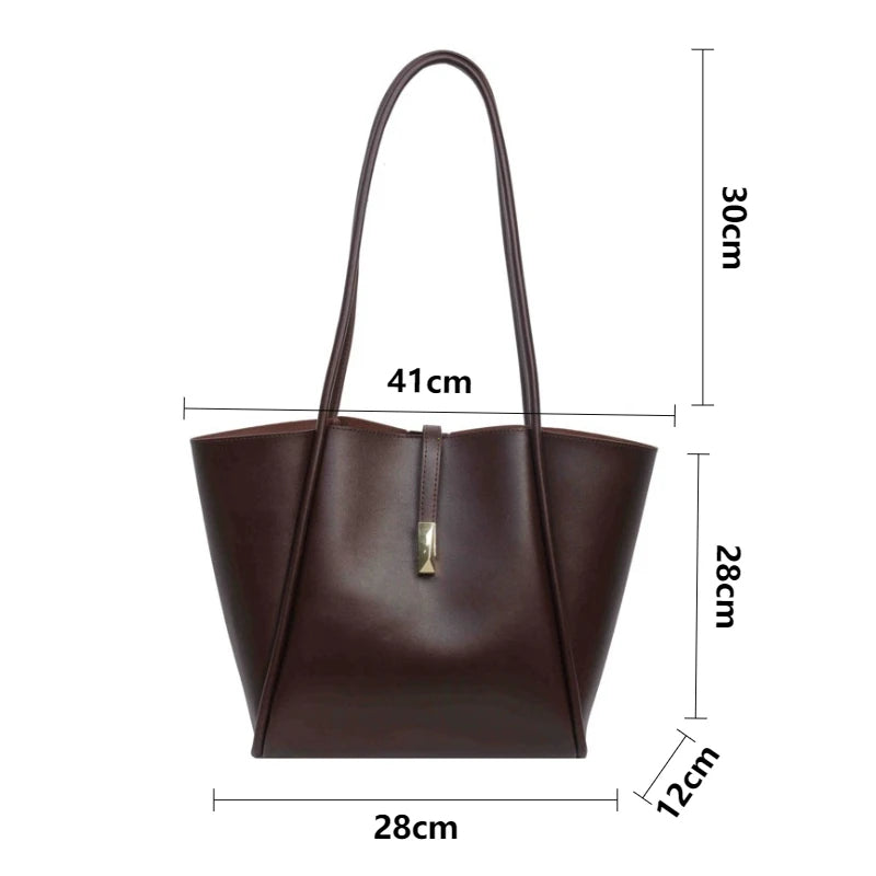 Branded Designer Shoulder Tote Bags For Women Soft PU Leather 2-IN-1 Big Capacity Shopper Tote Set 2025 Luxury Designer Handbags