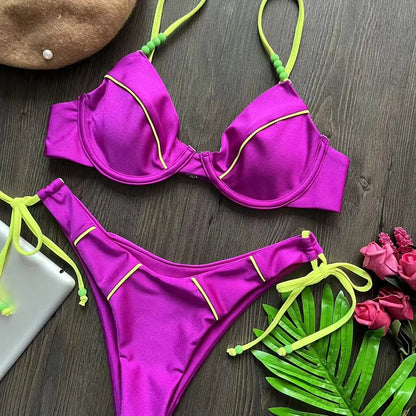 RUOTONGSEPT New Sexy Push up Bikini Set Swimsuit Women's low-waist Swimwear For Female Two Piece Beachwear 2023 Bathing Suit