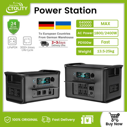 Ukraine Stock Power Stations 1000W 2000W 2400W Portable Power Station Lifepo4 Battery 220V AC Електростанції За