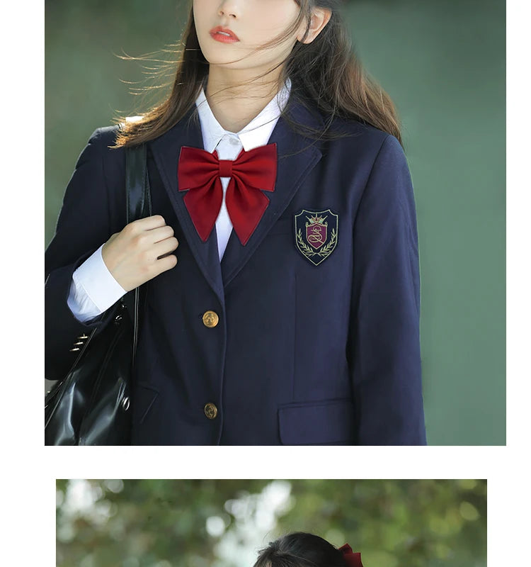 University School Girl Blazer Winter School Uniform Navy Coat Japanese High School Uniforms Suit Girl Students Jacket Seifuku