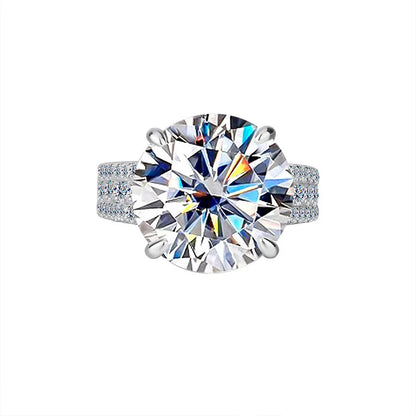 10Ct Pigeon Egg Moissanite Ring for Her: PT950 Platinum Band, Luxury Extra Sparkly Design, Large Stone Women's Statement Ring