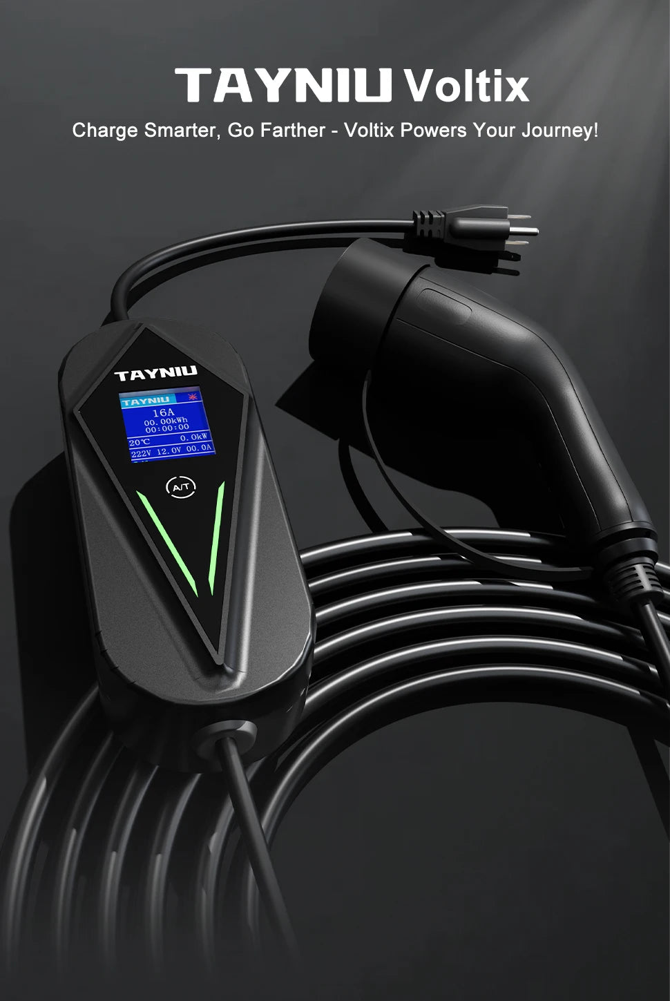 TAYSLA 3.5KW 16A Portable EV Charger NEMA 5-15 Plug TYPE1 SAE J1772 TYPE2 GB/T Electric Car Charger for BYD Geely EX2 Changan