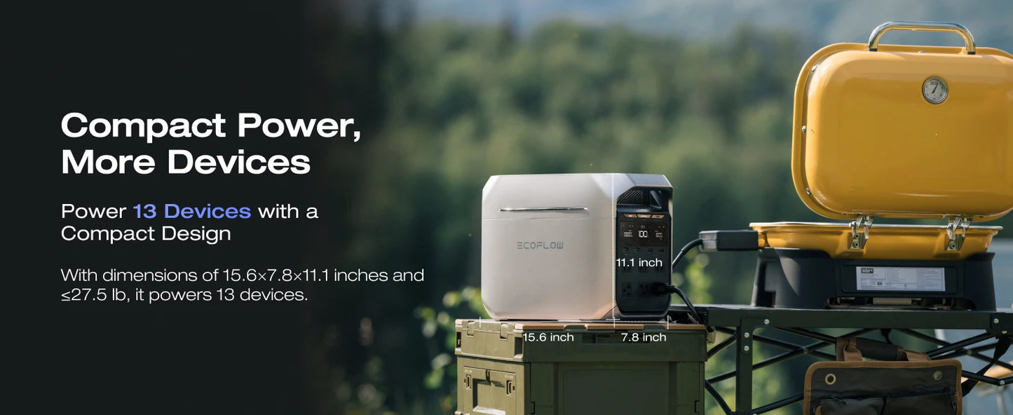 ECOFLOW Solar Generator DELTA 3 Plus with 45W Solar Panel, 1000W Solar Input, 1022Wh LiFePO4 Battery, Portable Power