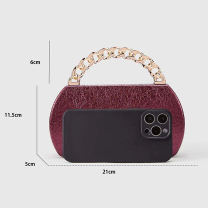 Luxury Gold Metal Buckle Box Clutch Fashion Women's Evening Bag Party Banquet CrossbodyBag Half Moon Wedding Purses Party Tote