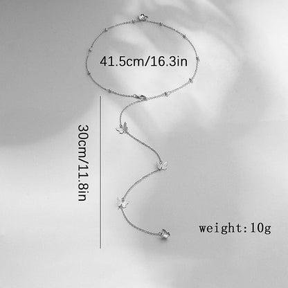 Elegant Crystal Bride Back Chain Necklace Dress Accessories Gift Fashion Round Rhinestone Backless Necklace Wedding Body Jewelry