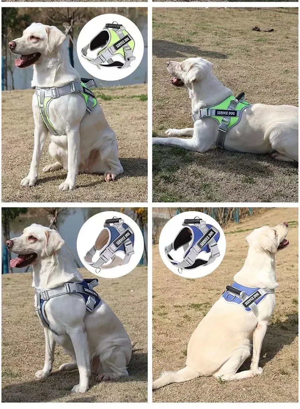 Adjustable Walking Dog Harness, Handle & Leash, No Pull Reflective Pet Vest, Soft Breathable Mesh, Suitable for Small & Big Dogs
