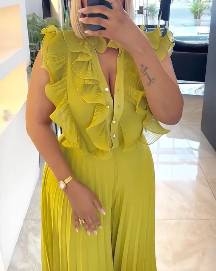 Solid Color Women Jumpsuits For Summer Autumn Sleeveless Loose Fashion Streetwear Overalls Wide Leg Pants Trousers 2026