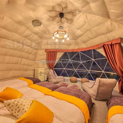 Geodesic Dome Tent 4 Season Waterproof Camping Tent Luxury Glamping Dome Tent PVC Bubble Windproof Garden Outdoor Shelter