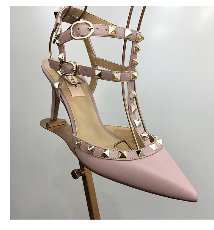 Nude Black Woman heeled sandals Summer Slingbacks High Heels luxury Leather Fashion Brand Designed sandals elegant Prom Shoes