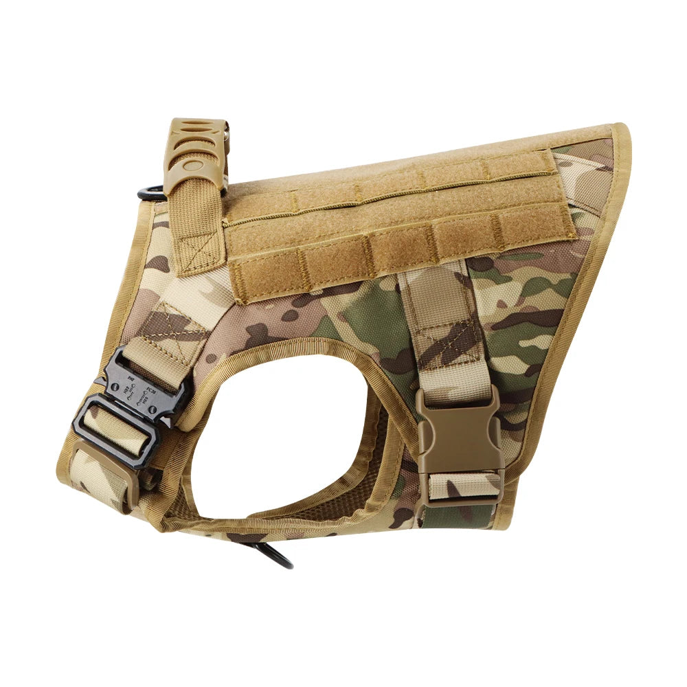 Dog Harness for Large Dogs Leash Collar Molle Pouch Military Harnesses French Bulldog Pet Tactical Training Vest Dog Accessories