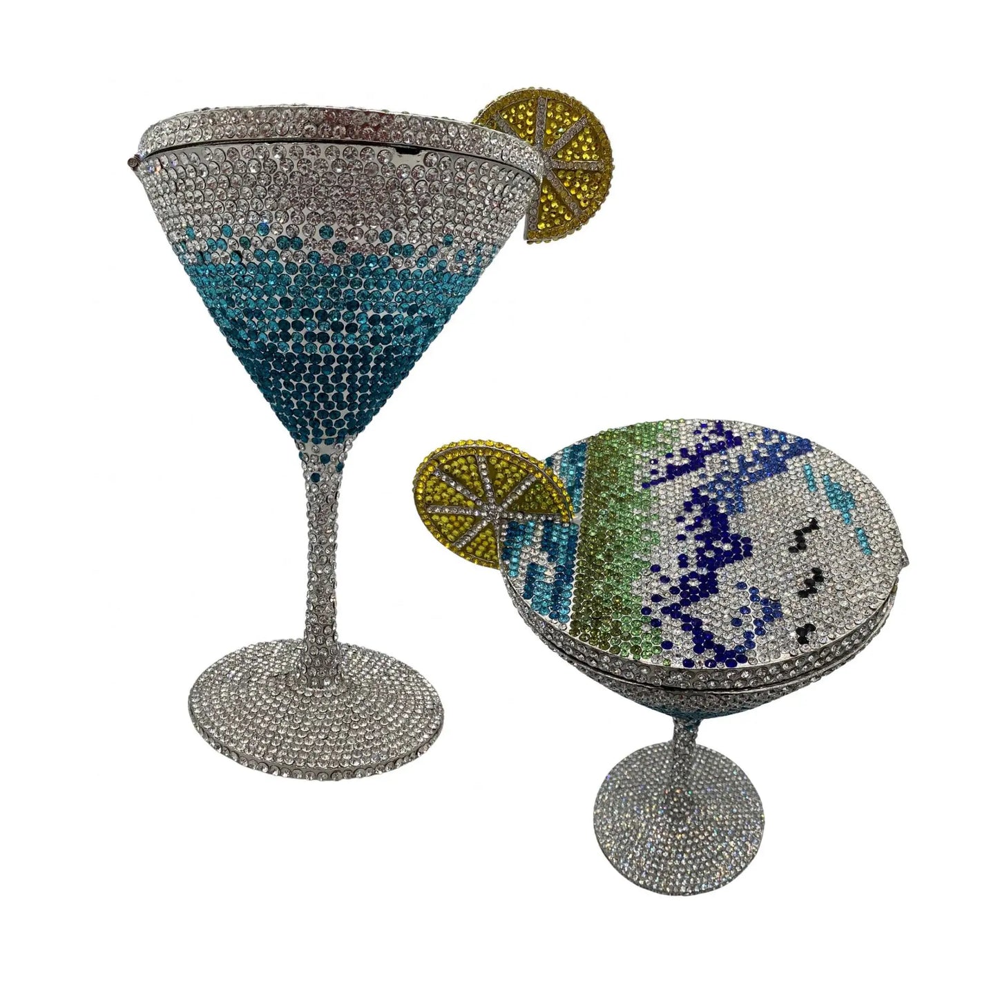 XIYUAN Women Luxury Branded Martini Crystal Evening Bag Elegant Cup Diamond Bridal Handbag Wedding Party Purses Lady Gift Clutch