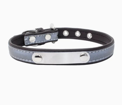 Dog Collar PU Leather Engraved - Customized with Name, Unique Gift for Dog Lovers, Adjustable Puppy for Small Medium Large Breed