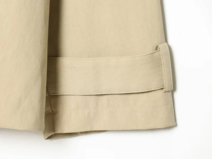 ETJ 2026 Women Casual Trench Coat Short Style Drawstring Waist Jacket Fashion Office Lady Spring Autumn Coat