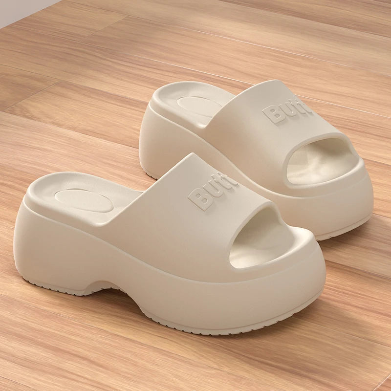 EVA Platform Slippers Women Wedges Fashion Luxury Designer Shoes Summer Sandals High Heels Indoor Outdoor Beach Elegant Footwear