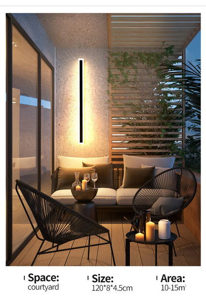 Modern Waterproof outdoor Long Strip LED wall lamps IP65 Iron Wall Light Garden porch Sconce Lights 110V 220V wall washer