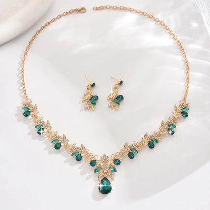 3pcs New Fashion Necklace Sets for Women Waterdrop Collar Choker Necklace Earring Jewelry Set for Prom Birthday Bridal Wedding