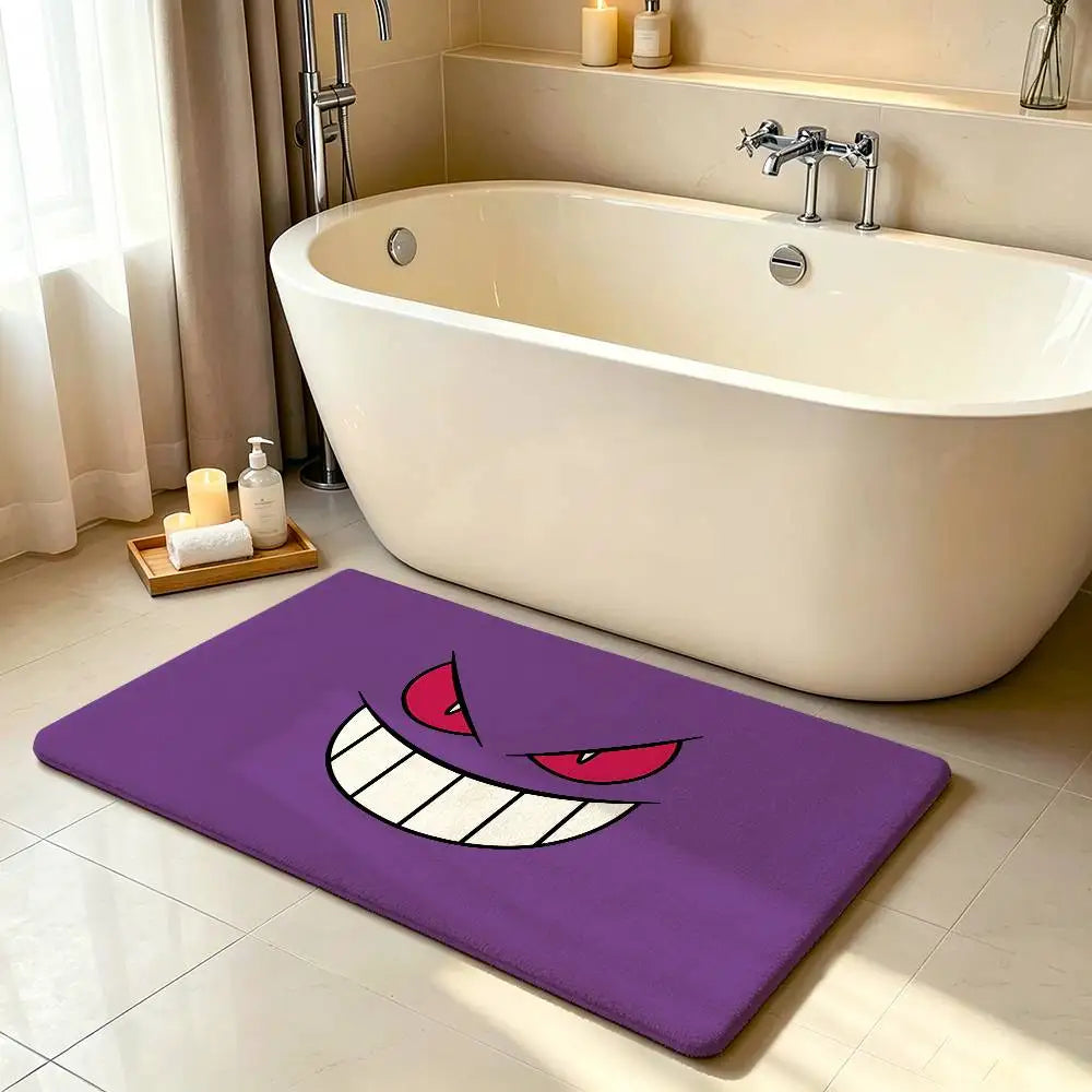 Anime Cute G-Gengar Carpet Bathroom Anti-slip Mat Door Mat Home Decoration Mat Entrance Door Mat Scratch-resistant Door Mat
