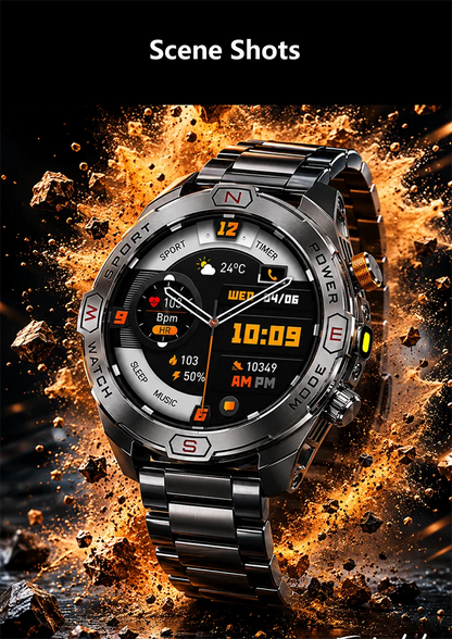 ChiBear Genuine Military Smart Watch Men: 1200 mAh Battery Compass GPS Sports Outdoor Watch Bluetooth Call Smartwatch 2026 New