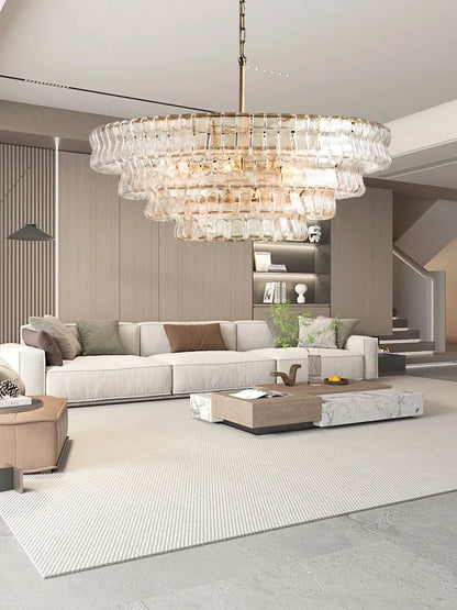 Glass Chandeliers Lights 2026 Classic Round Hanging Lamps for Ceiling Home Decoration Lighting Gold Lustres Lamparas De Teto