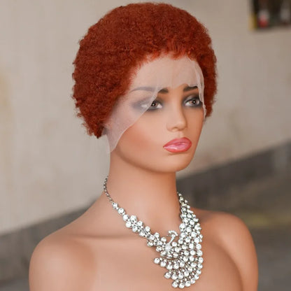 13x4 Lace Frontal Human Hair Pixie Wigs Brazilian Afro Kinky Virgin Remy Curly Afro Wig High Quality Comfortable Soft Natural