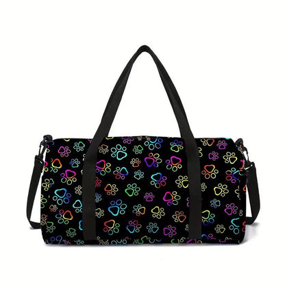 Luxury Novelty animal cat dog 3D Print Large Capacity Travel Bags Barrel Shape Crossbody Bag Outdoor Sports Bags Gym Yoga Bag