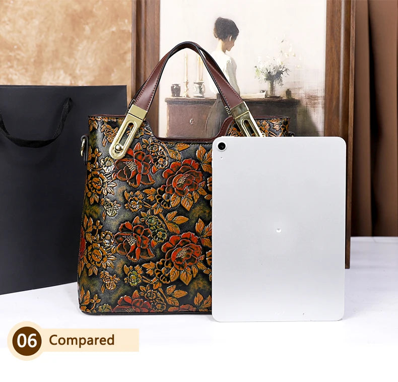 2025 New Retro Luxury Large Capacity Handbag Women's Shoulder Crossbody Bag for Middle-Aged Ladies Mom Bag Elegant Style