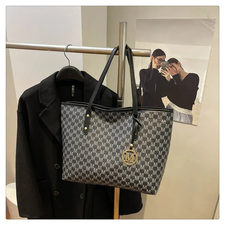 Large Capacity Commuting Tote Bags Fashionable Printed Pu Leather Handbag for Women College Students Class Handbags Shoulder Bag