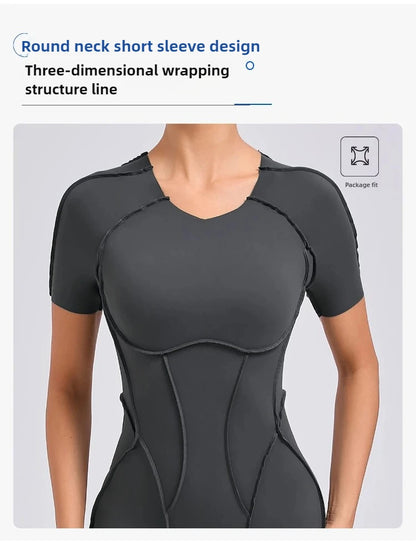 Women's Sports Jumpsuit Kit Yoga Fitness Bodysuit Hip-lifting Open Back Tight High Elasticity Outdoors Gym Workout Sexy Clothes