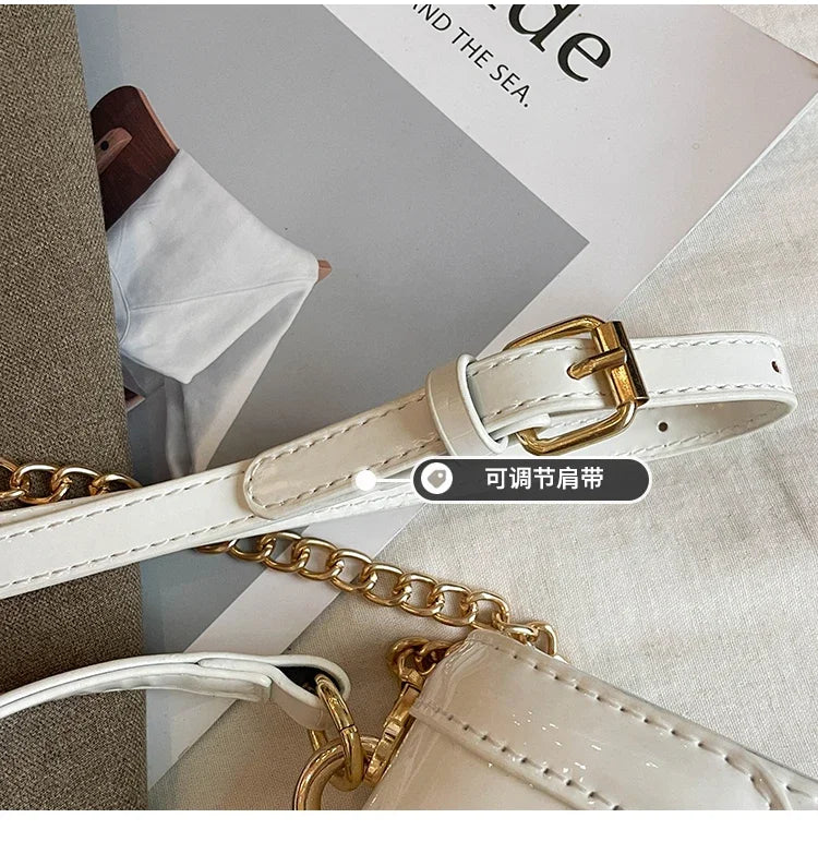 Light Luxury Burgundy Handbags for Women Trendy Versatile Buckle Flip Shoulder Bags Female Casual Commuting Chain Crossbody Bag