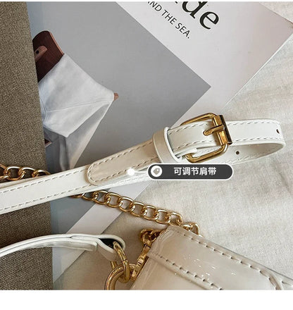 Light Luxury Burgundy Handbags for Women Trendy Versatile Buckle Flip Shoulder Bags Female Casual Commuting Chain Crossbody Bag