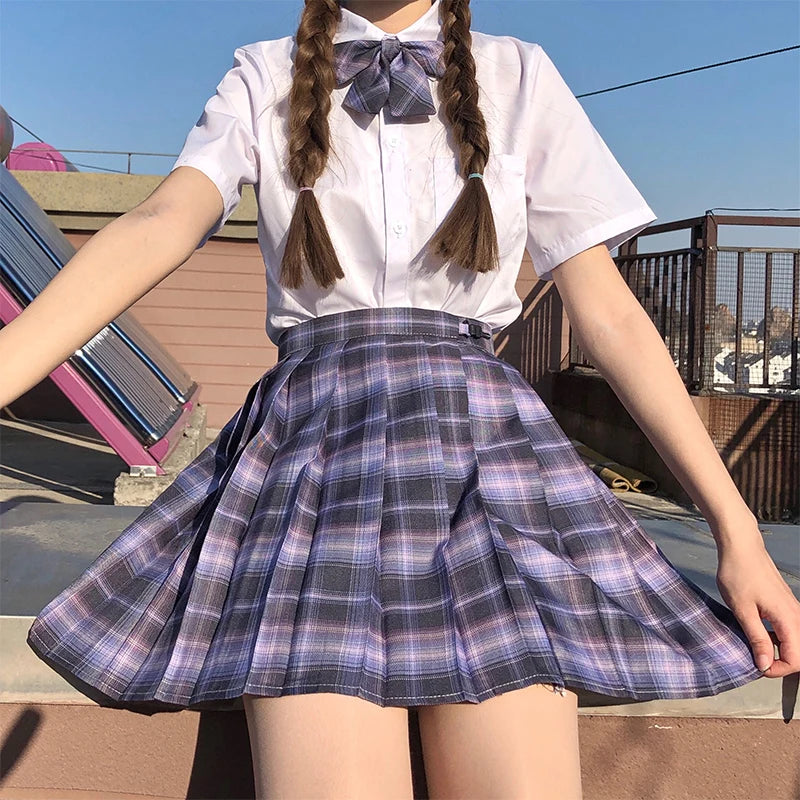 Japanese Bow Tie Skirt Set Student Pleated Skirt Jk Uniform Korean School Sexy Girl Preppy Style Seifuku Japanese School Uniform