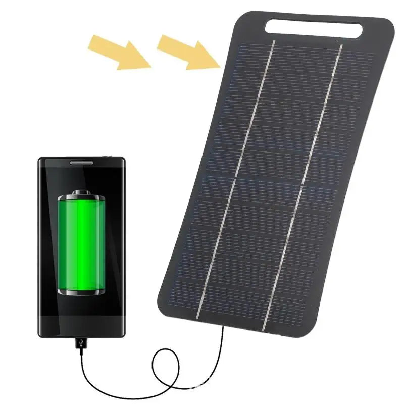 [J] 2W Solar Charger Portable W/USB-C Fast Charging For Phone Power Banks Camping Hiking Emergency Power Supply