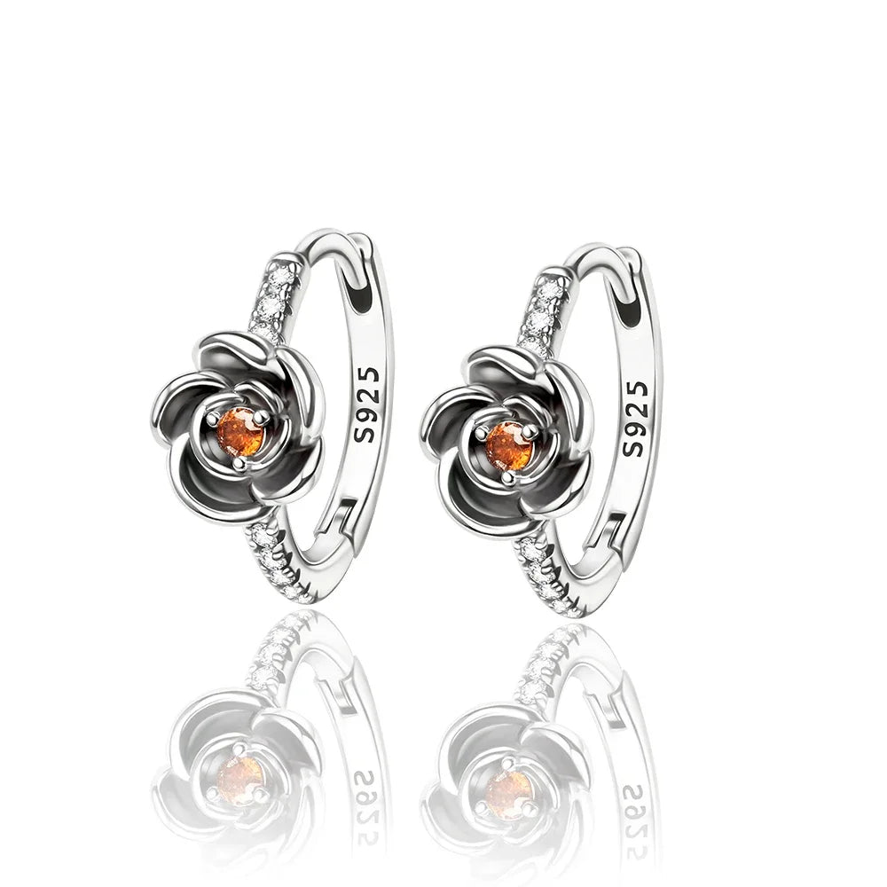 Original 925 Sterling Silver Luxury Bow Flower Shaped Clover Rose Pendant Earrings Elegant Mature Women Delicate Jewelry Gift