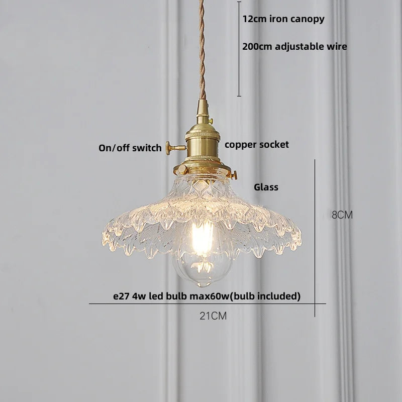 IWHD Knob Switch LED Pendant Lamp Bedroom Restaurant Cafe Luxury Crystal Glass Nordic Modern Interior Home Decor Hanging Lights