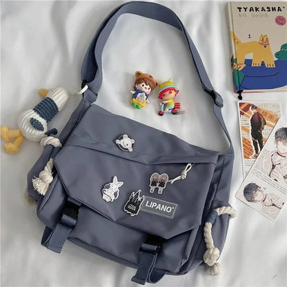 Shoulder Bag Large Capacity Crossbody Bag Retro Workwear Postman Bags for Women Nylon Handbags