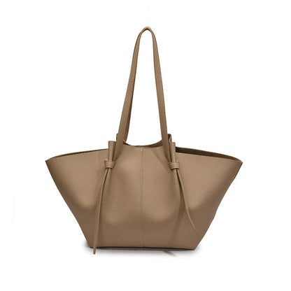 Luxury Designer Women's Soft PU Leather 2-in-1 Shoulder Tote Bag Set Big Capacity Branded Shopper Handbags Gray Blue PinkTan