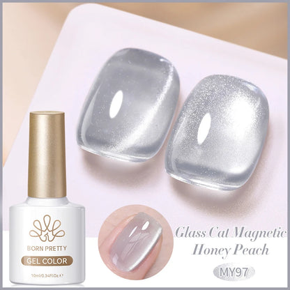 BORN PRETTY 10ml Cat Magnetic Gel Nail Polish Moonlight Glass Bead Water Light Crystal Soak Off UV Varnish For DIY Nail Art