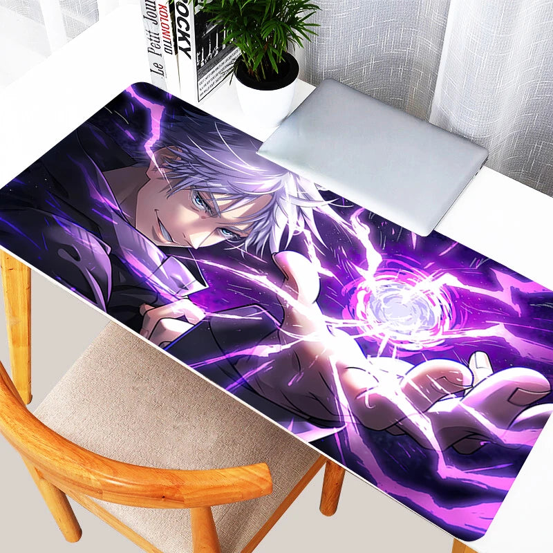 Mouse Pad Laptop Purple Japan Anime Gojo Mousepad XXL Non Slip Keyboard Rug PC J-jujutsu K-kaisen Extended Desk Mat For Boy Gift